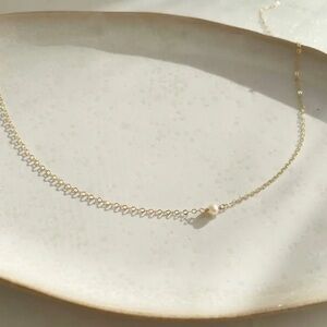 Token Jewelry Gold Necklace with Pearl